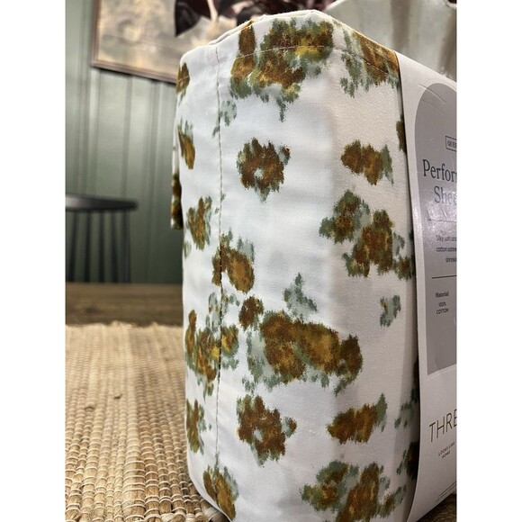 King 400 Thread Count Performance Sheet Set Gold Blurred Floral - Threshold NEW - Picture 6 of 7